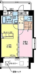 ヴィスコンティ 1LDKの間取図画像