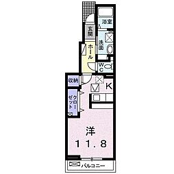 エクセレントリン 1Kの間取図画像