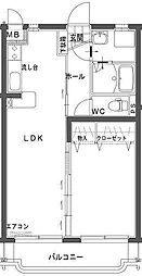 ユーミー南宮崎 1LDKの間取図画像