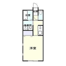 エグゼス ワンルームの間取図画像