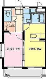 アミリアコート 1LDKの間取図画像