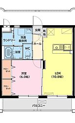 ユーミー高洲 1LDKの間取図画像