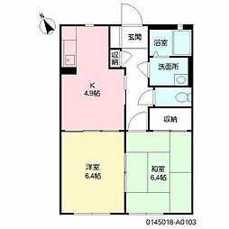 カメリアタウン壱番館 2Kの間取図画像