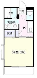 みのりマンション 1Kの間取図画像