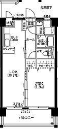 ラポルテ 1LDKの間取図画像