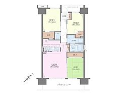 パークウエスト東京C棟 3LDKの間取図画像
