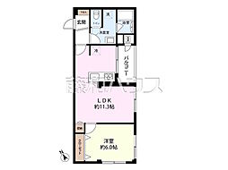 調布南コーポラス 1LDKの間取図画像