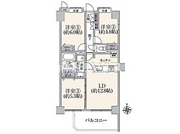 グランシティ八王子 3LDKの間取図画像