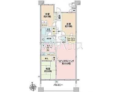 間取り:間取図 【ハイコート浜田山壱丁目】 間取り:間取図 【ハイコート浜田山壱丁目】