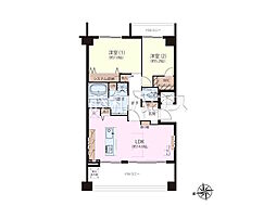 プラウド浜田山 2LDKの間取図画像