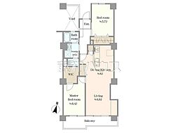 向陽ハイツB棟 2LDKの間取図画像