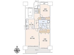 西国分寺ゆかり弐番街 2LDKの間取図画像