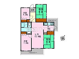 グリーンタウン清戸12号棟 4LDKの間取図画像