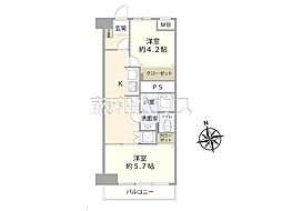 田無永谷マンション 3階 2Kの間取り