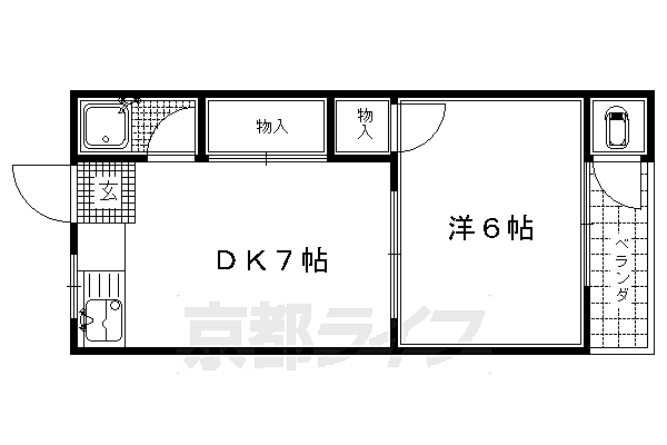 京都府宇治市大久保町山ノ内(賃貸マンション1DK・2階・27.87㎡)の写真 その2