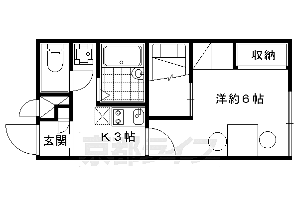 レオパレスサンクエトワール 105｜京都府京都市山科区西野野色町(賃貸アパート1K・1階・20.28㎡)の写真 その2