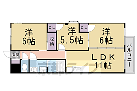 京都府八幡市八幡安居塚（賃貸アパート3LDK・2階・60.00㎡） その2