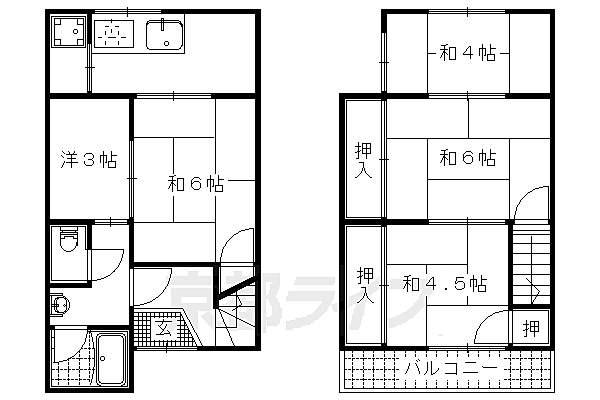 東野南井ノ上町貸家 ｜京都府京都市山科区東野南井ノ上町(賃貸一戸建5K・--・63.77㎡)の写真 その2