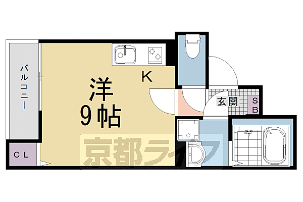 京都府京都市南区西九条唐戸町(賃貸アパート1R・3階・23.72㎡)の写真 その2