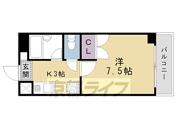 京都府京都市南区唐橋門脇町(賃貸マンション1K・4階・22.32㎡)の写真 その2