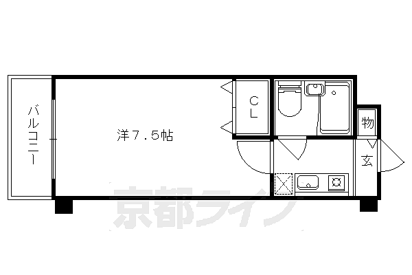 四ノ宮コート 422｜京都府京都市山科区四ノ宮垣ノ内町(賃貸マンション1K・4階・21.00㎡)の写真 その2