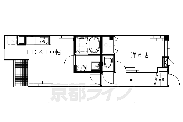 ディアコート積み木 303｜京都府京都市伏見区中島前山町(賃貸マンション1LDK・3階・40.74㎡)の写真 その2