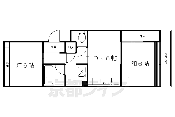 京都府京都市南区上鳥羽北島田町(賃貸マンション2DK・1階・37.45㎡)の写真 その2