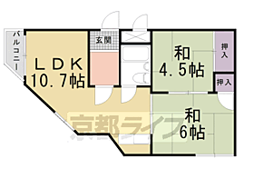 京都府京都市南区上鳥羽奈須野町（賃貸マンション2LDK・4階・42.00㎡） その2