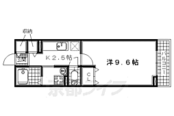 京阪本線 石清水八幡宮駅 徒歩3分の賃貸アパート 2階1Kの間取り