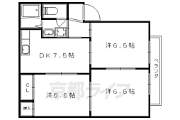 アトランティス醍醐 3DKの間取図画像