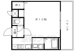 ファインリバー山科 2階1Kの間取り