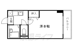 サンシーガルIII 3階1Kの間取り