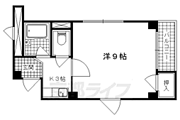 ヴェルメゾン山階 1Kの間取図画像