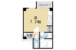 JR東海道・山陽本線 西大路駅 徒歩5分の賃貸マンション 1階ワンルームの間取り