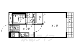 京阪宇治線 木幡駅 徒歩9分の賃貸マンション 3階1Kの間取り