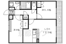 サンレジデンス 2階2LDKの間取り