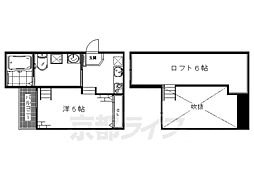 リーフコート桃山 1階1Kの間取り