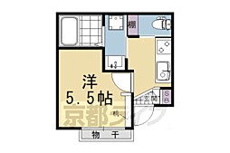 ディアス桃山 2階1Kの間取り
