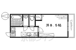 ロックブック中書島 2階1Kの間取り