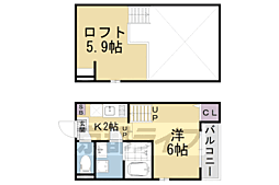 リチェッターコロ 2階1Kの間取り