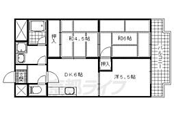 山本グランドハイツ 2階3DKの間取り