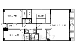 京阪宇治線 木幡駅 徒歩5分の賃貸マンション 3階3LDKの間取り