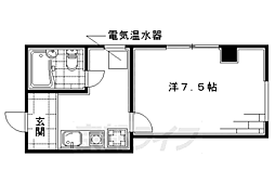 サイラスノーム京都 3階1Kの間取り