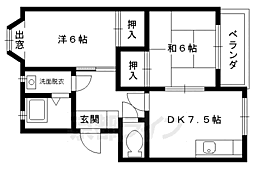 コーポ春田 2DKの間取図画像