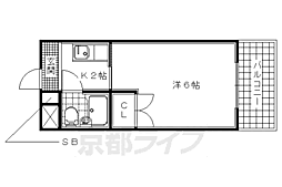 エクセレンスヴィラ87 1Kの間取図画像