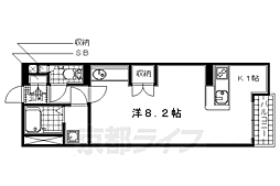 レオネクスト夢追人 1Kの間取図画像