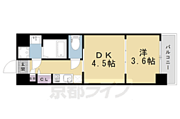 レシオス京都嵯峨野 1DKの間取図画像