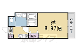 サンライズ西院 1Kの間取図画像