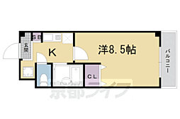 パインフィールド葛野大路 1Kの間取図画像
