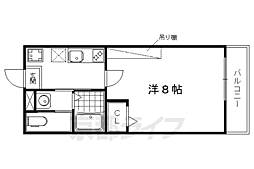 アークリード洛北 1Kの間取図画像